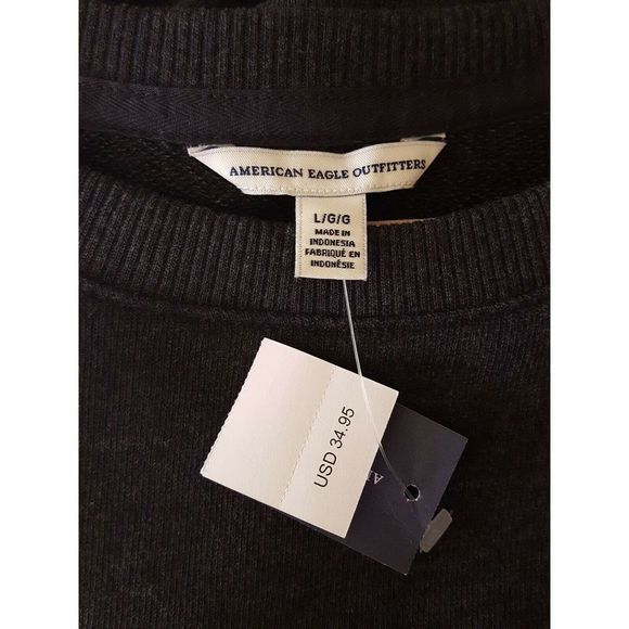 American Eagle Velvet Raglan Crew Neck Sweatshirt - Picture 7 of 8